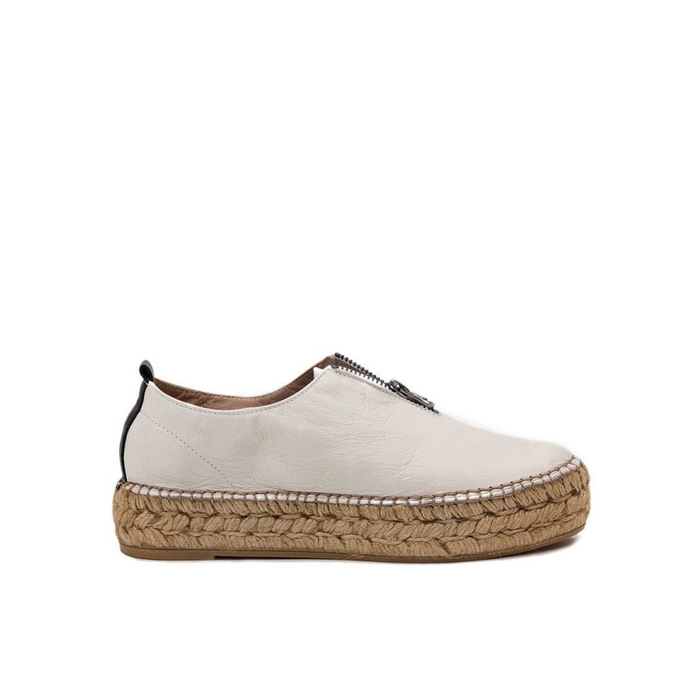 NWOB Ateliers Madeira Leather Espadrille Platform Sneakers Off White Size 39